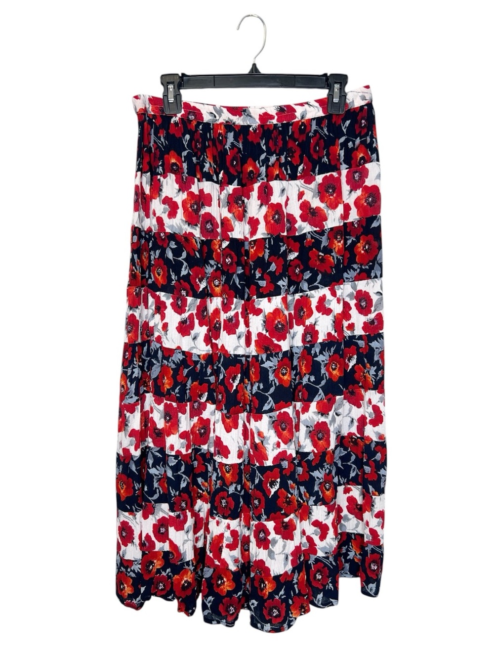 Requirements Floral and striped Red Flowers pull in peasant skirt size Medium